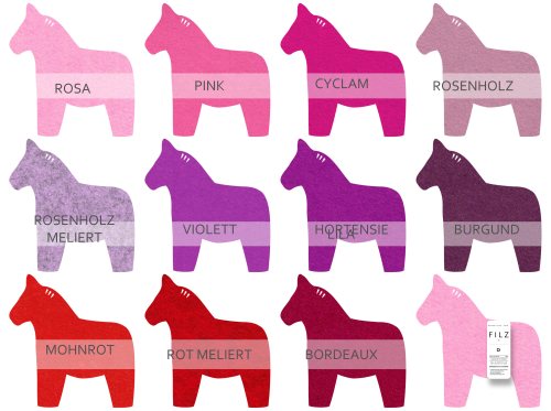 Dala - schwedisches PFERD - Filz Schlüsselanhänger - Dalapferd Anhänger